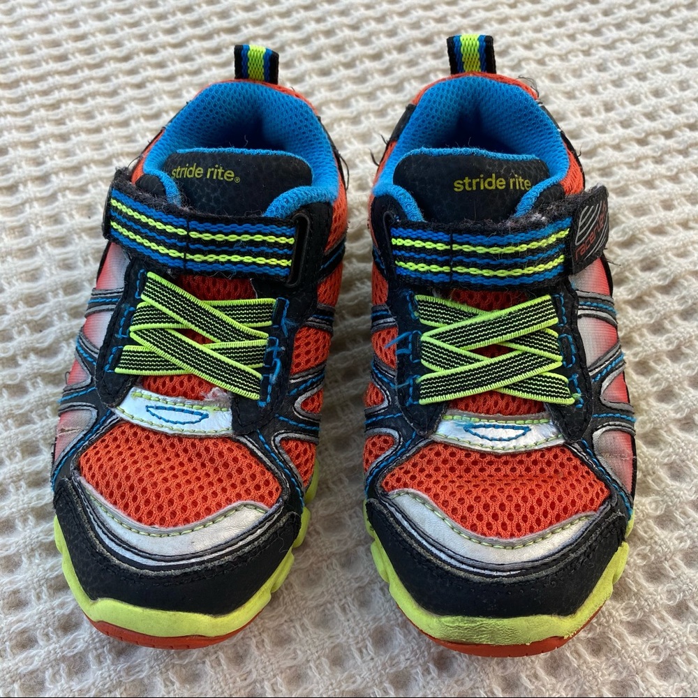 Stride Rite orange blue sneakers toddler size 9.5